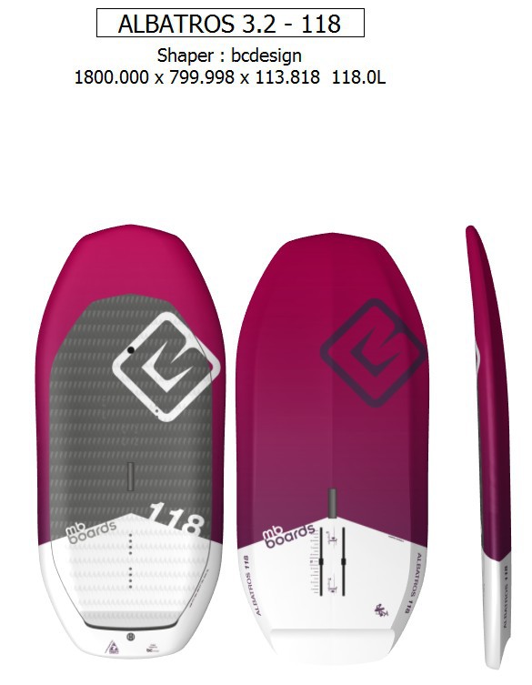 MB Boards Wing Foil Board Albatros 3.2 - Balz Müller inklusive Boardbag 